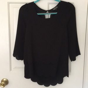 Black scalloped blouse